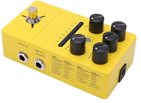 Gitarren-Multieffektpedal, Tremolo-Pedal Stereo 11 Modulationseffekte True Bypass Phasenverschiebung Trill Flanger Pedal Multimodulationspedal für E-Gitarre FS05