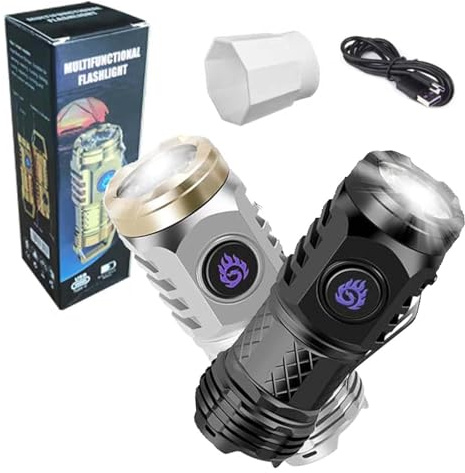Godemmio Three Eyed Mon Ster Mini Flash Super Power Flashlight, German Three Eyed Monster Mini Flash Super Power Flashlight, Three Eyed Mon Ster Mini Flashlight with Magnetic Base (2PC-A)