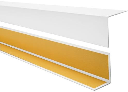 Quest Winkelprofil PVC 50x20 mm selbstklebend - Weiß, 200 cm | Wandeckenschutz aus robustem PVC, für Küche, Bad, Flur & Büro, schützt Ecken vor Stößen & Abrieb, leicht zuschneidbar