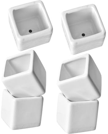 Milisten 6piezas Maceteros De Cerámica Forma De Cubo para Suculentas Decoración De Mesa y