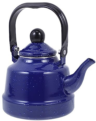 OFFSCH Bollitore Smaltato Per Fornello Motivo Decorativo Pois Design Vintage Per Preparare Tè Resistente e Delicato Per Uso Quotidiano