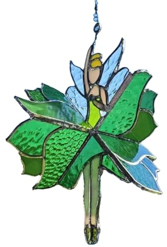 Erpmlyo Dancing Lady Stained Glass Spinner Outdoor Hanging Decor Garden Decorations Decorative Wind Spinner Ouddoor Butterfly C
