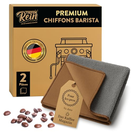 Set di panni per baristi - 2 pezzi marrone e grigio - panni in microfibra premium per la pulizia della macchina portafiltro - 30x30 cm extra assorbenti - panno per la pulizia della macchina da caffè