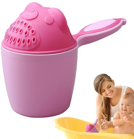 Shampoo-Spülbecher für Kinder – kreativer Cartoon-Wasserfall-Spüler, Baby-Badekrug, Augenschutz-Haarwaschbecher mit Griff, Badezimmer-Accessoires