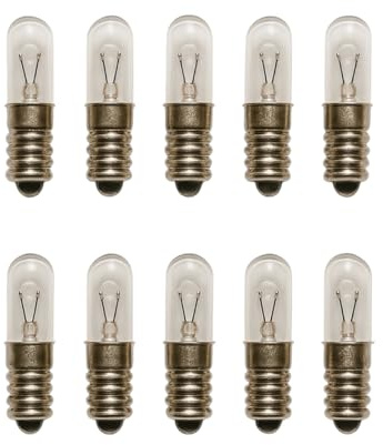 LED-Mafia 10x E5,5 E5.5 12V Volt warmweiß Leuchtmittel Fassung Modellbahn Glühbirne Glühlampe Ersatz Lampe Kleinröhre Modellbahn Grippe Miniatur Lampe Birne