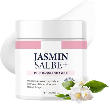 Jasminsalva Plus, jasmin salva ögon, 100 ml jasmin ögonkräm mot rynkor och mörka ringar, påsar och svullnad, ögonvård tar bort omedelbart åtstramande, anti-åldrande