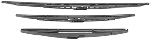 Tbest 3Pcs Set Front Rear Wiper Blades, Premium Flat Pneumatic Windshield Wipers for Citroen C3 Mk1 (2002-2008), Durable Rubber, Easy Installation, All Weather Use