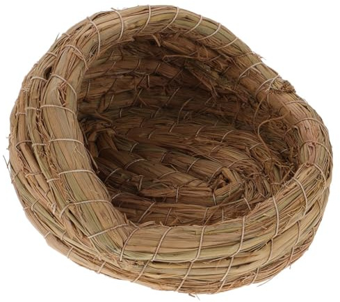 CALLARON Straw Woven Chicken Nest for Egg Laying and Breeding Cozy Henhouse Nest Box 5.91X5.51X4.33In for Backyard Poultry Easy to Clean and Assemble
