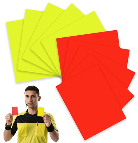 VTYTZZ 10 Pieces Carton Jaune Et Rouge Arbitre,Cartes D'arbitre De Football,PVC Carton Arbitre Football 8 Cm X 11 Cm,Arbitre Football,pour Matchs De Football Événement Sportif Activité Physique