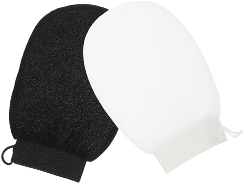 ULTECHNOVO Wiederverwendbare Peelinghandschuhe aus Rayon für Sanfte Hautpflege und Komfortables Körperpeeling 2 Stück Beim Duschen oder Baden
