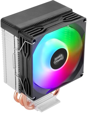 Mars Gaming MCPU-X3, CPU-kylare 190W TDP, 3x Värmerör, PWM FDB-fläkt, FRGB-Belysning, Kompakt SFF/Mini-ITX-Design, Aluminiumflänsar, PC-Kylare Med Intel- Och AMD-Kompatibilitet, Svart