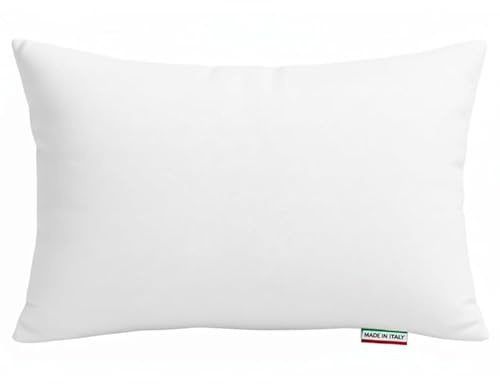 cuscini fiber - Cuscini Letto Matrimoniale 40x70cm, Guanciale Letto con Fodera PoliCotone, Cuscini Antiacaro Anallergico, Morbida Imbottitura in Fibra di Poliestere Made in Italy (1 Cuscino)