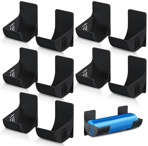 MDPUTY 12 Stück Wandmontierter Müllbeutelhalter, Alufolie Halterung Schranktüren Wand Montierter Müllsack Organizer Aufbewahrungsbox für Küchen Zubehör Ordnungssystem (Schwarz)