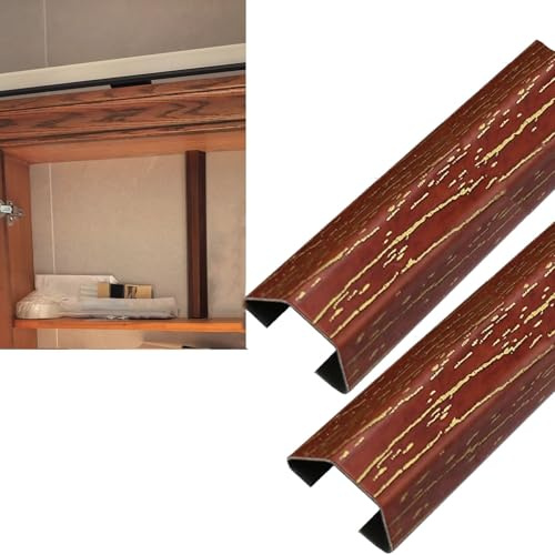 kabelkanal Rot-gelber Kabelversteck mit Holzmaserung, 20, 50, 80, 100 mm Bodenbreite, verdickter Kabelkanalstreifen aus Edelstahl, 2 Stück(Red,W 20 MM L 150 cm)