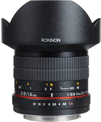 Rokinon 14mm F2.8 Ultra Wide-Angle Lens for Pentax – Full Frame Coverage, Built-In Lens Hood, Manual Focus, UMC Coated, Low Distortion, Fast Aperture for Landscape & Astro