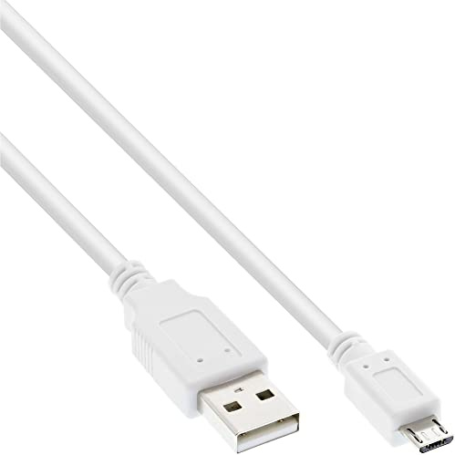 InLine 31720W Micro-USB 2.0 Kabel, USB-A Stecker an Micro-B Stecker, weiß, 2m