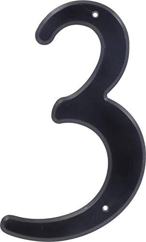 Hillman 839756 Schwarze Hausnummer 3, 4 Zoll Nagel Kunststoff, 10,2 cm