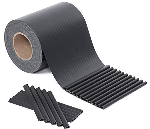 SONGMICS Frangivista in PVC, Strisce per Recinzione, Schermo Opaco di 0,19 x 35 m, Telo per Balcone, Resistente a Raggi UV, 25 Fascette, Colore Antracite GPJ035H