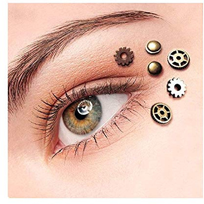 Steampunk Gothic Eye Decals Damen Perfekt für Steampunk Kleidung Zubehör Dress Up Uhr Teile Steampunk Gear 6 Stück