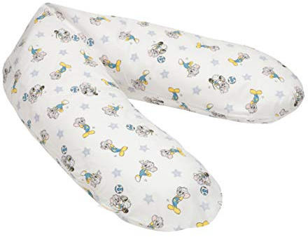 Coussin d'allaitement ED 190 cm | Rembourrage en micro-perles EPS doux et souple | Certifié TÜV | Housse 100 % coton Coussin de grossesse (étoiles blanches)