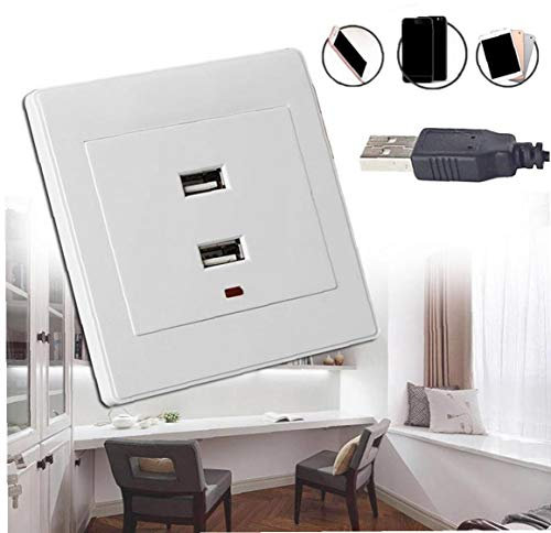 CULER 1PC Dual USB Wall Socket Charger AC/DC Power Adapter Plug Outlet Plate Panel 220V to 5V Safe Electrical Sockets