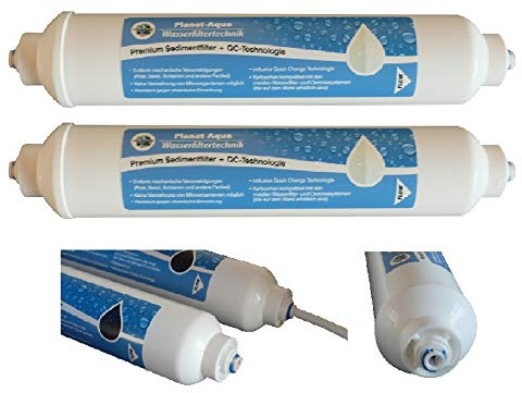1 x SBS Kühlschrankfilter Sedimentfilter Patrone 5 Mikron Feinheit Ersatzfilter mit 2 Zoll Ø inkl. QUICK CHANGE Technologie Universal externer Wasserfilter für Kühlschrank mit 6mm Zuleitung
