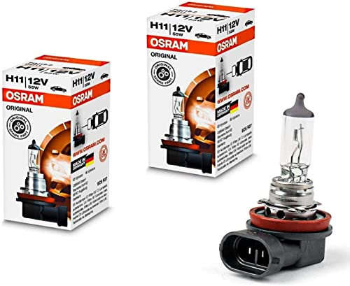 2x Osram H11 55W 12V 64211 Original Weiß Long Life High Tech Ersatz Halogen Birne für Scheinwerfer, Fernlicht, Nebelleuchte vorne - E-geprüft