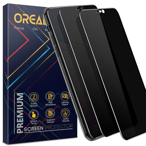 Orealgut für iPhone 11 Pro/iPhone XS/X für Panzerglas Sichtschutz, 9H+ Schutzglas mit Montagehilfe, Premium 26°Blickschutzfolie, 100% Staubfrei, Full Screen Privacy Schutzfolie, 2 Stück