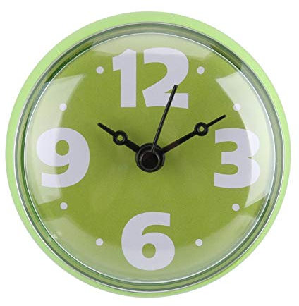 Greensen Badezimmer Dusche Wanduhr, Saugnapf Wanduhr, wasserdichte Saugwand, Fensterspiegel, Bad Dusche Uhr Zubehör für Dusche, Küche, Badezimmer(Grün)