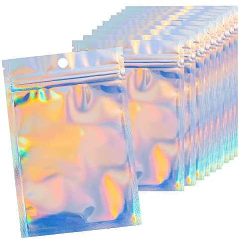 10.5x15cm 50 Grip Foil Ziplock Bags, Purple Resealable Storage Pouches, Poly Zip Lock Bags, Perfect for Kitchen Storage, Jewellery, Diamond Painting and Sweets