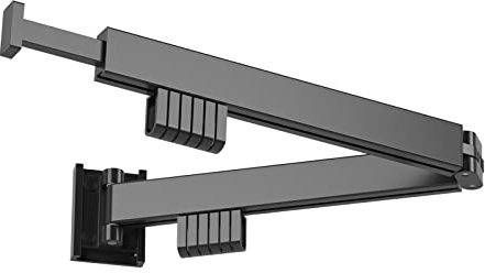 jackfru Wäscheständer Versenkbar, 2-fold/ 3-fold Wandmontierter Kleiderständer mit Haken, Platzsparend Kleiderhaken Ausziehbar Wandhaken für Balkon Schlafzimmer Badezimmer (85CM mit 12 Haken)