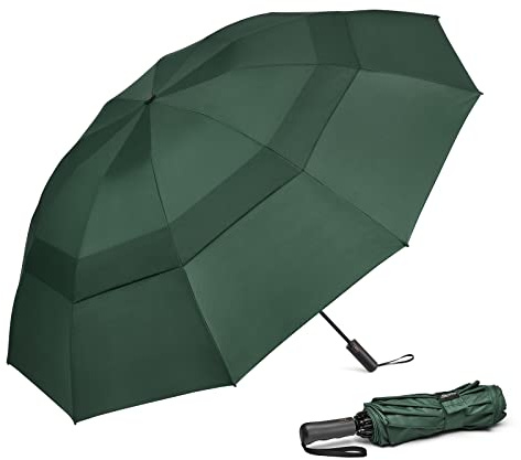 G4Free 42/46/54/62 Inch Large Golf Umbrella Compact Reverse Travel Umbrella 10 Ribs Windproof for Rain Double Canopy Automatic Open Close