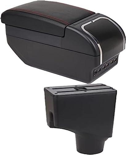 REVIR Auto Armlehnen für Toyota Yaris Hybride 2015-2021, Mittelkonsole Doppelschicht Mittelarmlehne Aufbewahrungsbox Innere Zubehör, Mit USB-Ladeanschluss,F1 No USB