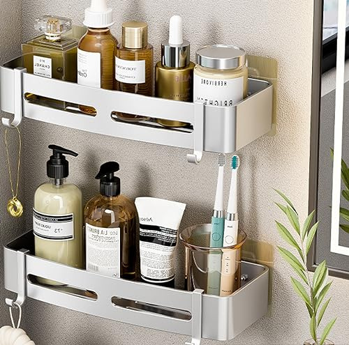 Shelf washbasin Bathroom Storage, Double Square Basket (Patch Type)