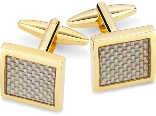 LINDENMANN Manschettenknöpfe Herren goldfarben im Geschenketui für Business oder Hochzeit