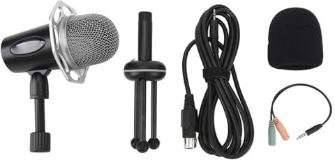 Bewinner Dynamisches Mikrofon mit Abnehmbarer Halterung, LED-Anzeige, 3 Aufnahmemodi, Integrierte Soundkarte, Aufnahmemikrofon für Online-Gaming, Streaming, Videokonferenzen