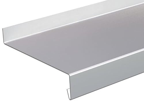 Fensterbank Tropfblech Alu Abschluss 5° silber 2mm Ral9006 T=50-400mm 500mm, 750mm, 1000mm, 1500mm oder 2000mm (Fensterbank 2mm Alu Ral 9006 2000mm, 15/40/400/25)
