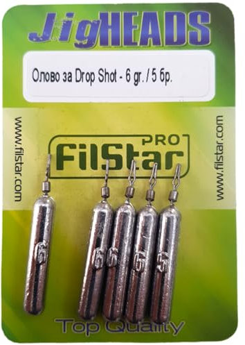 PRO FILSTAR Drop Shot Blei Set 5 x 6gr - Dropshot Bleie mit Wirbel