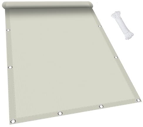 Toldo Vela de Sombra Rectangular 0.5 x 8.6 m Impermeable, Toldo de Vela Solar Protección UV a Prueba de Viento para Balcon Patio Jardín, Marfil