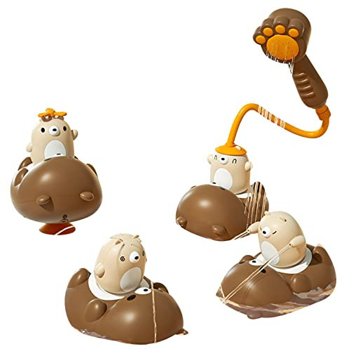 Jouet de Bain électrique pour Fête Prénatale, Design Ours Mignon, Jouet d'eau de Baignoire pour Nourrissons, Tout-Petits, Piscine, Salle de Bain (Configuration élevée)