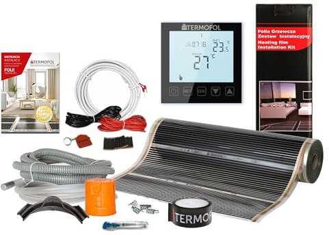 Termofol Riscaldamento Elettrico a Pavimento Set - Kit Riscaldamento con Termostato H1 Riscaldamento ausiliario Potenza 220W/m² - Superficie 1,5 m² Riscaldamento Elettrico a Pavimento