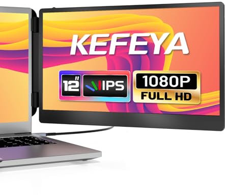 KEFEYA Portable Monitor for Laptop IPS FHD 1080P Laptop Screen Extender Monitor HDMI/USB-A/Type-C Plug and Play