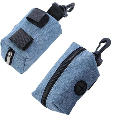 Kotbeutelspender für Hunde,2 Stück tragbare Hundekotbeutel-Halter,Pet Waste Rubbish Poop Bag Halter,Hundekotbeutel-Spender,Pet Poop Tasche Halter mit Reißverschluss,10 X 5 X 5 cm
