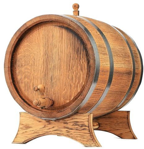 MB Manufaktura Barel Träfat Ekfat Naturlig Ek Whiskyfat Vinfat Ekvinfat Liten spritfat Ekfat Stor ekfat Kolad Ekfat Whiskyfat Med Kran Vintage åldrande Ek Fat Bord Hem Bar Dekor Konjak 15 liter