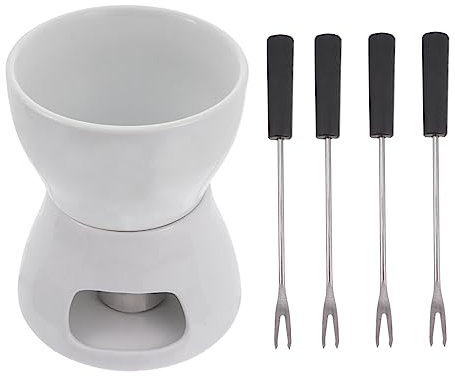 TOPBATHY Fondue Céramique pour Chocolat Chauffe-Beurre avec Bol Céramique Appareil à Fondue Maison