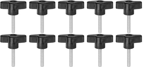 QUARKZMAN 10 Stück Rändelschrauben mit T Flügelknöpfe M5 x 30mm Kunststoff T-Kopf Klemmschraube Flügelschraube Haltegriffe 36mm Klemmknopf Daumenschraube Spannschraube Handknauf für Maschine