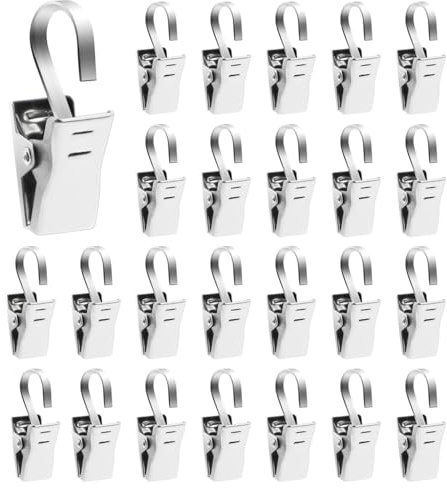 lyualma 100 st silver klämma gardin icke-porös krok multifunktionell metall duschdraperi fotoklämmor gardinklämmor