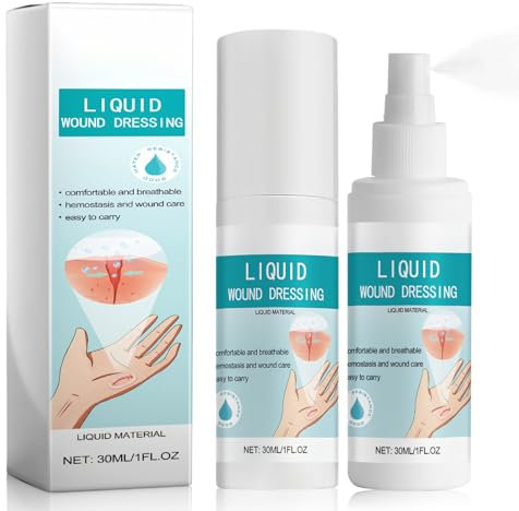 New Skin Liquid Plaster Spray, 2 * 30ml Liquid Wound Spray Bandage, Waterproof/Breathable/Quick-Drying Liquid Wound Patch, Transparent Spray Wound Dressing for Runners, Hikers, Cyclists and Musicians