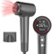 Secador de Pelo mit 400 Millones de Plasma, 110000 RPM Secador de Pelo Profesional mit 4 Temperaturas, Secado Rápido mit Magnetic Detachable Nozzzle, Bajo Nivel de Ruido para Casa, Viajes (Gris)