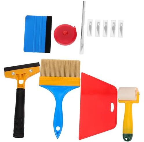Angoily 12stücke Tapetenwerkzeuge Mit Tapezierrolle Und Glättwerkzeug Für Vinyl-anwendung Und Tapetenkleister Inklusive Tapezierer Rakel Und Schaber Aus Metall Und Abs Für Vielseitige Anwe